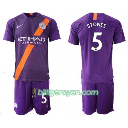 Billige Fotballdrakter Manchester City Stones 5 Barn Tredjedraktsett 2018/19 Kortermet